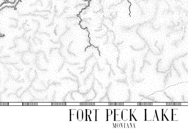 fort peck lake map wall art